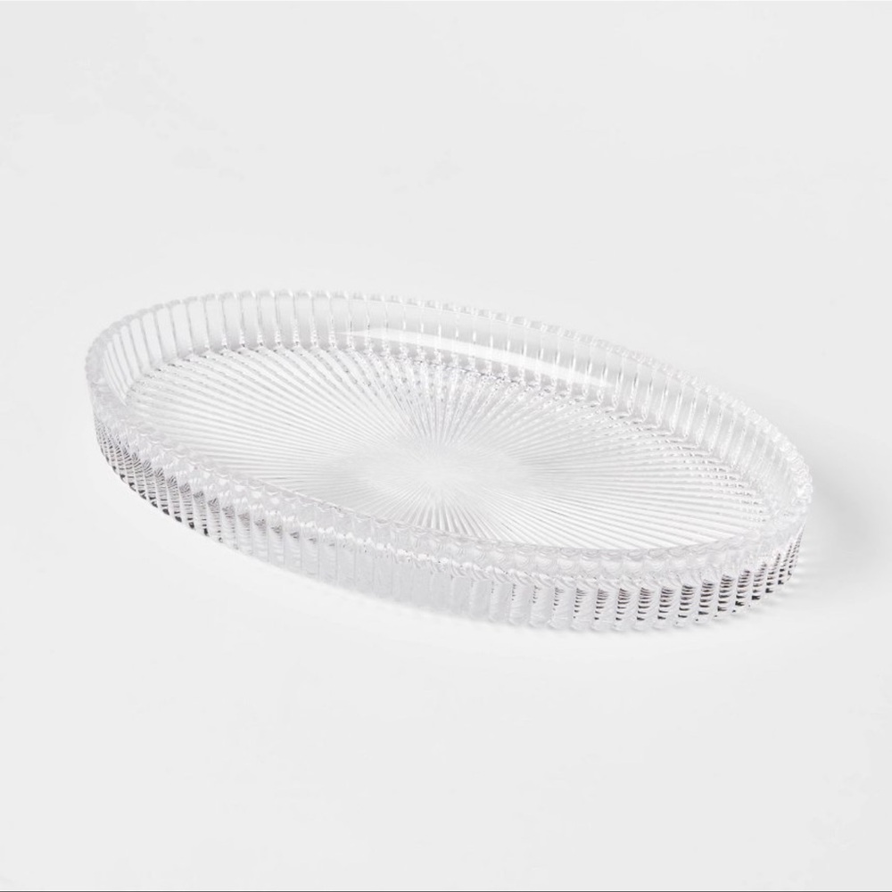 Target Threshold Ribbed Glass Vanity Tray Clear